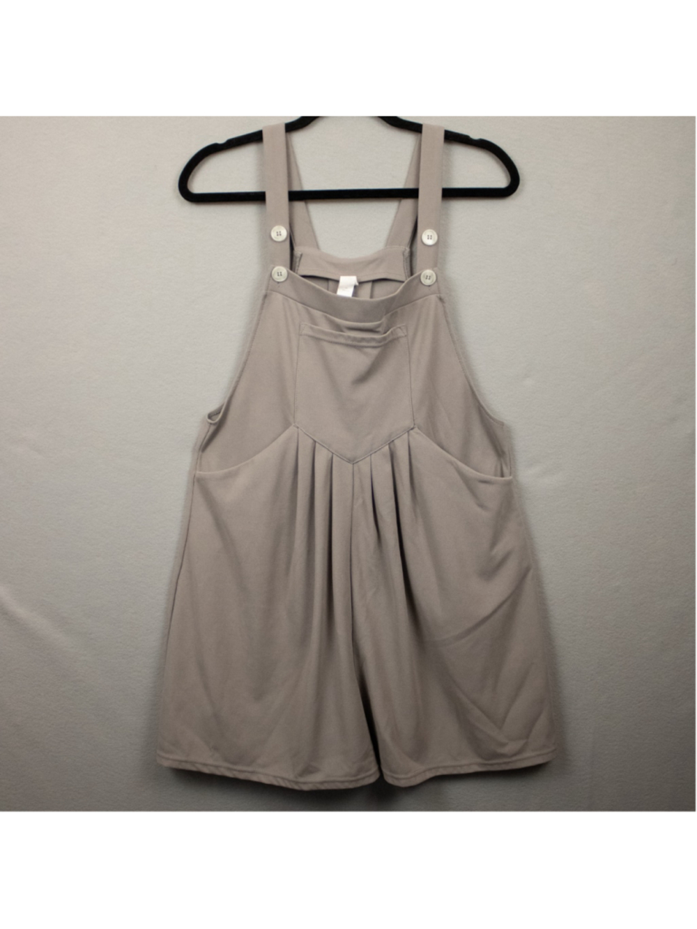 Halara grey waffle bib romper-M